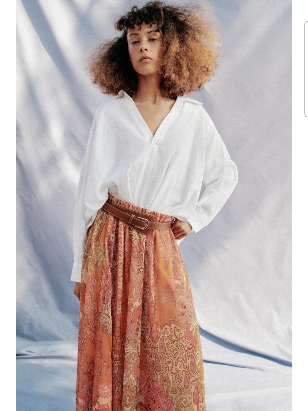 Zara Orange Paisley Maxi Skirt - Picture 2 of 7